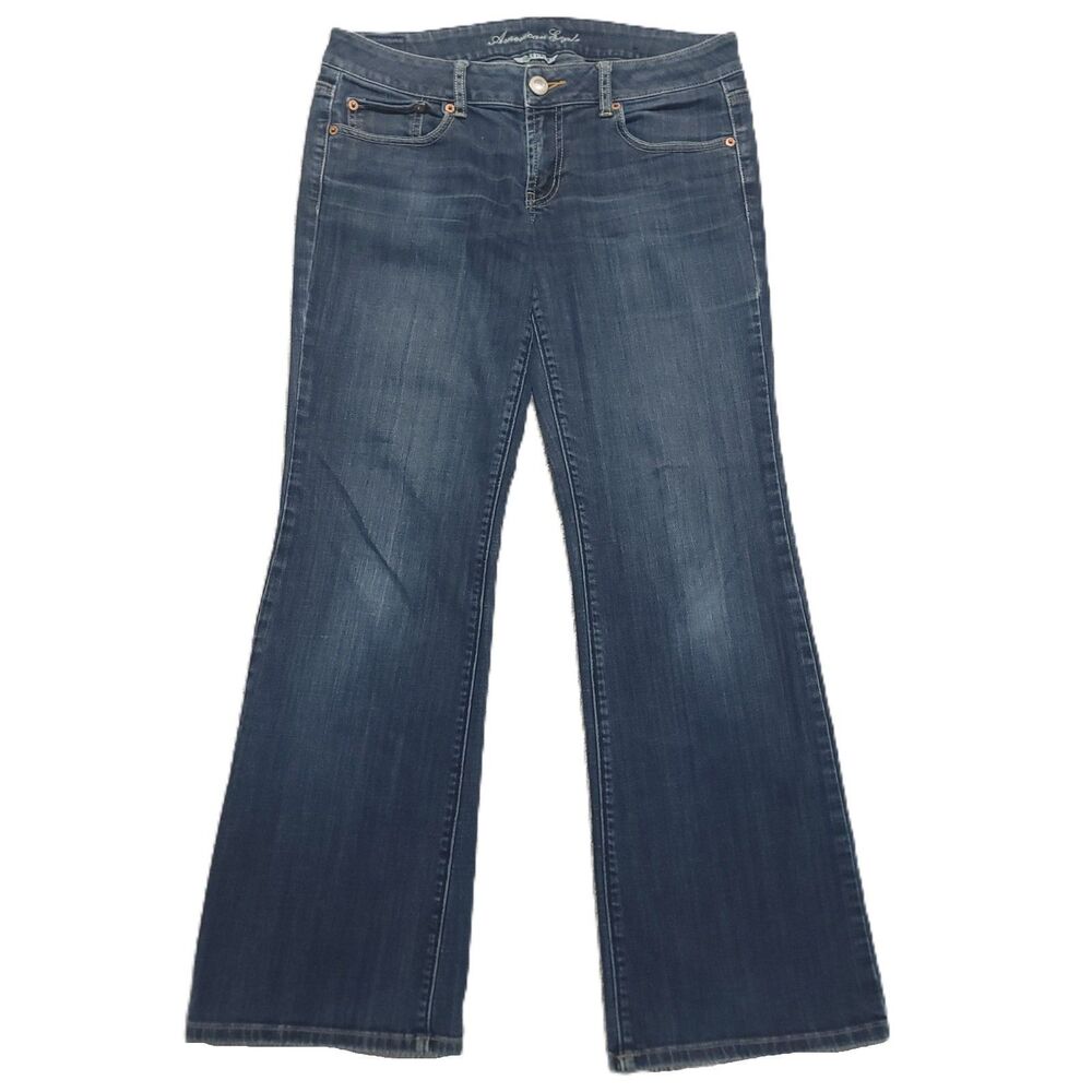 American Eagle Favorite Boyfriend Jeans Womens Size 8 Super Stretch Blue Denim